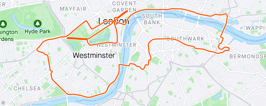 Map of the activity, Zwift - Tempo 20min / Target RPM #2 in London