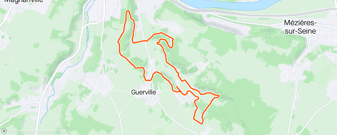 活动地图，Trail de Guerville en MN 3eme au général