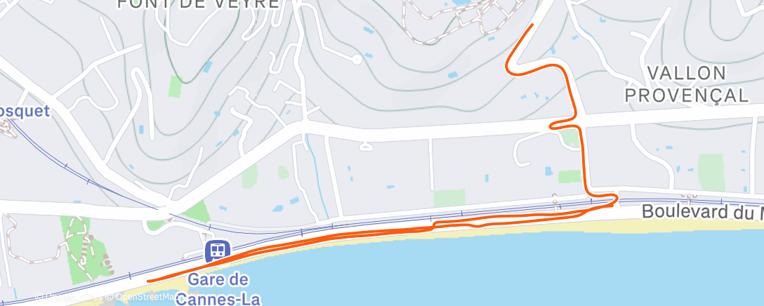 Map of the activity, PP S2S1 5* 2’ course / 1’ marche