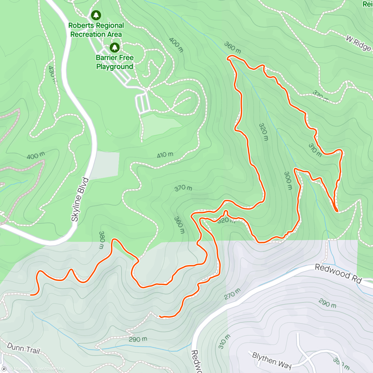 Map of the activity, Earth Day Hike/Run with Eileen