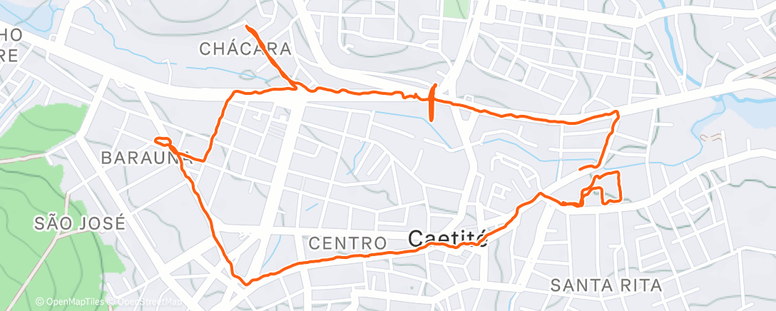 Map of the activity, Corrida matinal