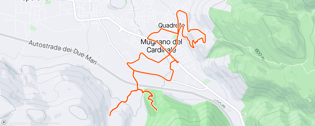 Map of the activity, Giretto serale mtb