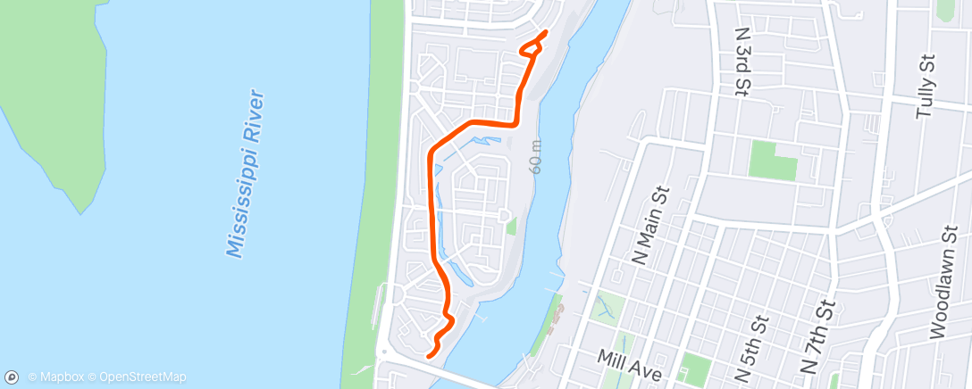 Map of the activity, Afternoon Run