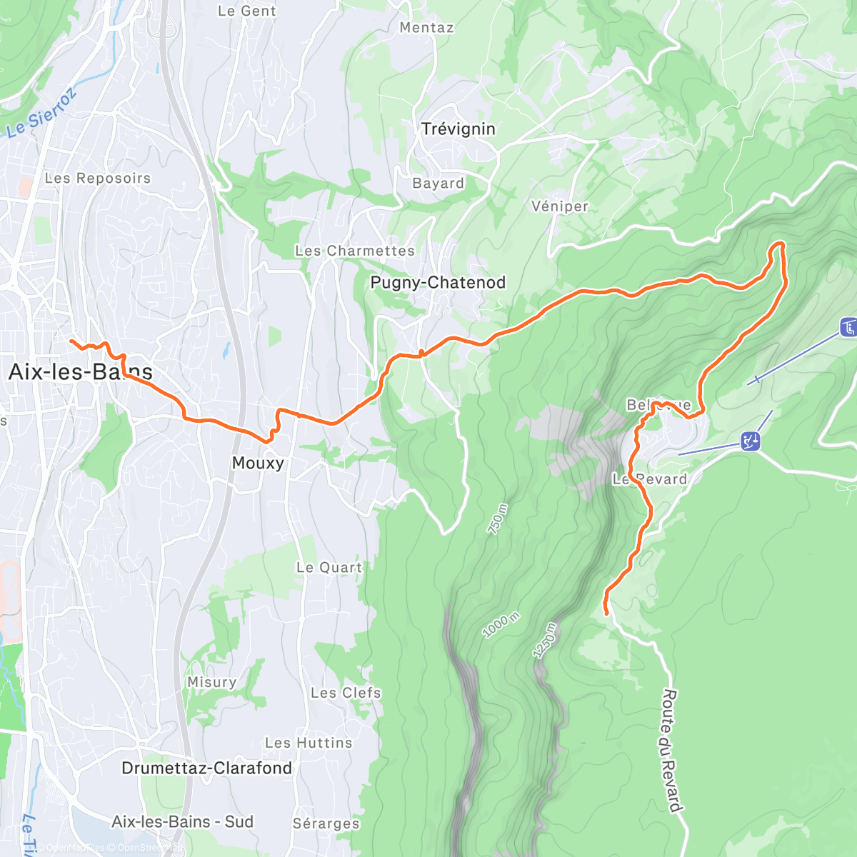 Mapa de la actividad (Tombé en panne de GPS à la moitié)