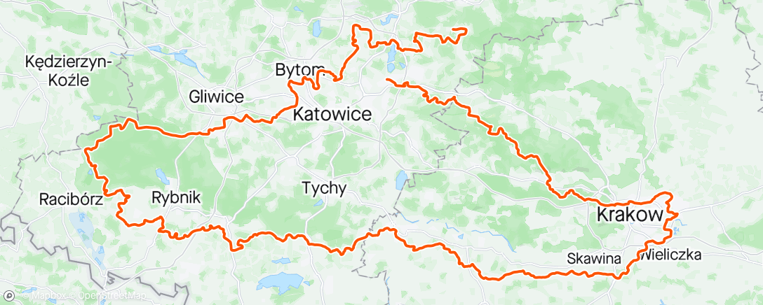 Map of the activity, Tour De Silesia: V Edycja Zdalna 500 km