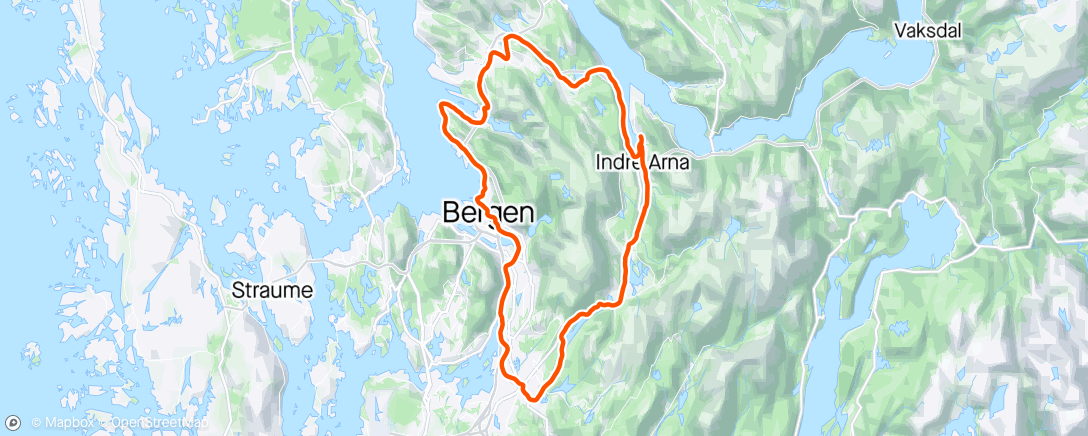Map of the activity, Ulriken rundt