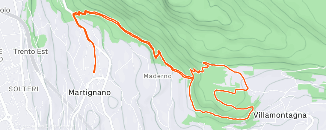 Map of the activity, Corsa pomeridiana