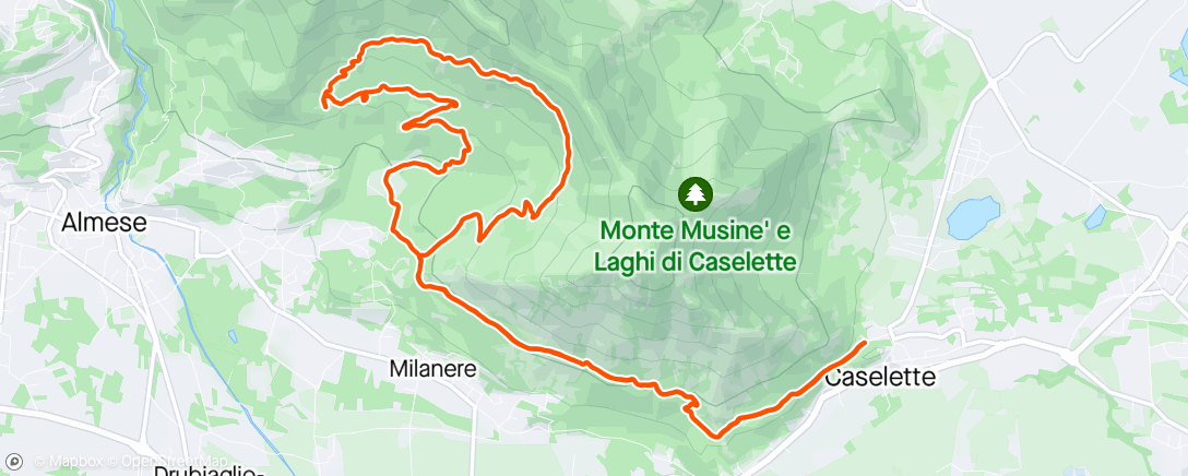 アクティビティ「Sessione di trail running all’ora di pranzo」の地図