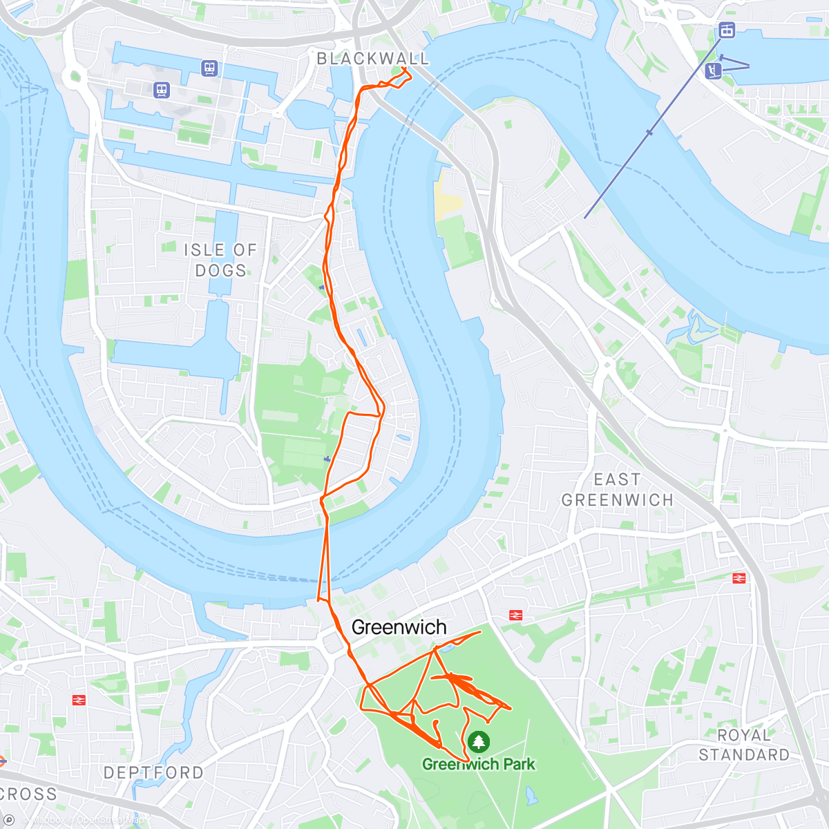 Map of the activity, Greenwich