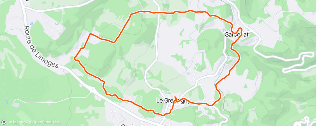 Mapa de la actividad (Trail en soirée)