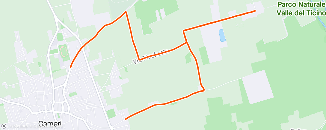 Map of the activity, 10 km run to start the week 👍