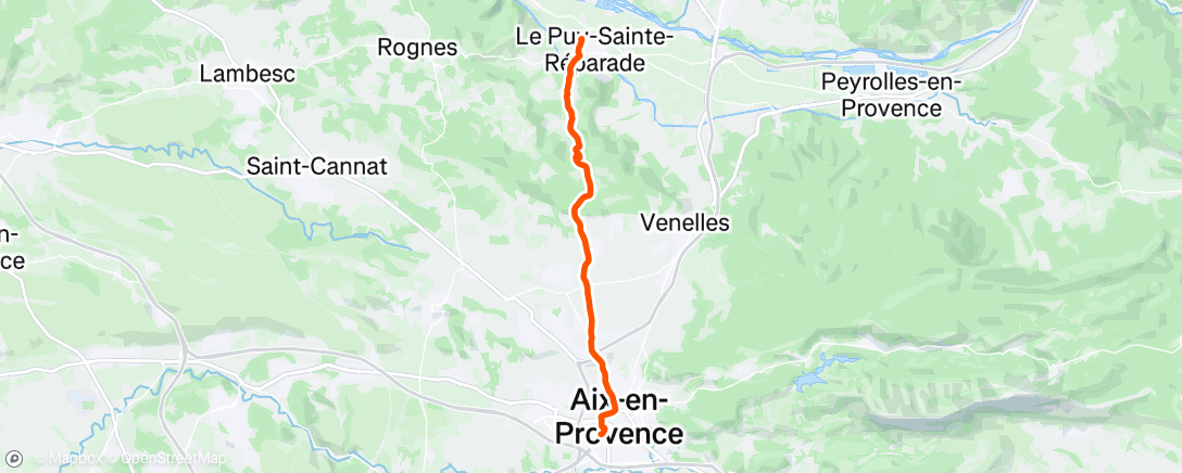 Map of the activity, Vélo du matin