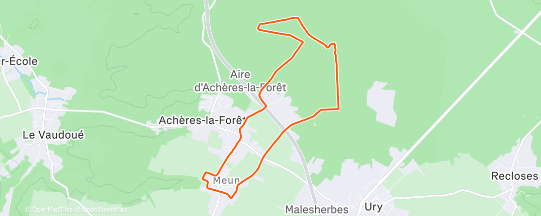 Карта физической активности (Trail dans l'après-midi)