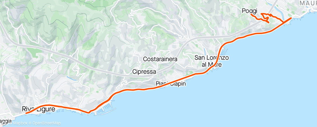 Map of the activity, Giro pomeridiano