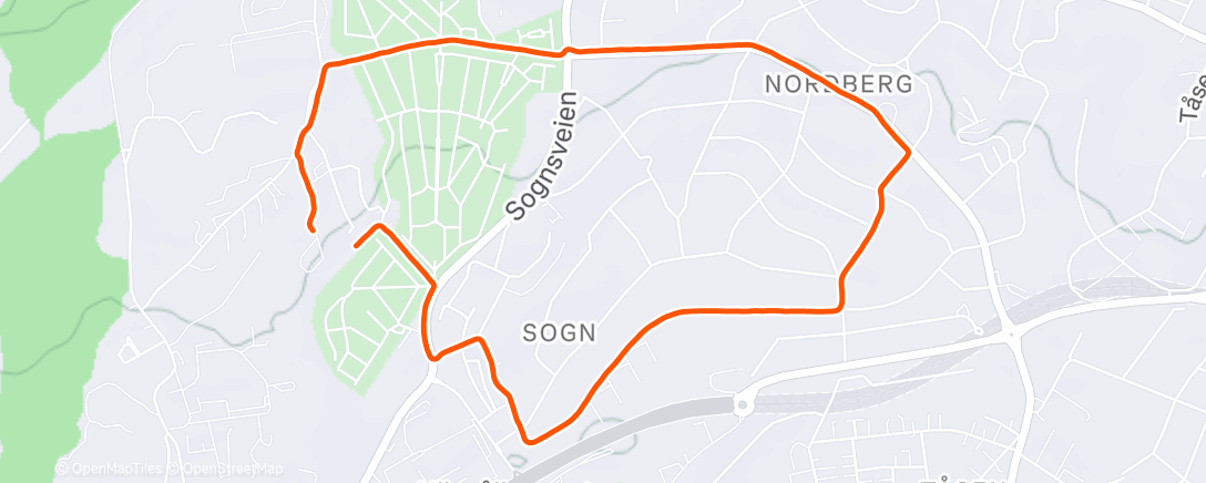 Map of the activity, Afternoon Run