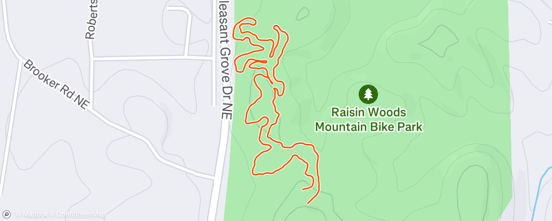 Map of the activity, Afternoon Hike
