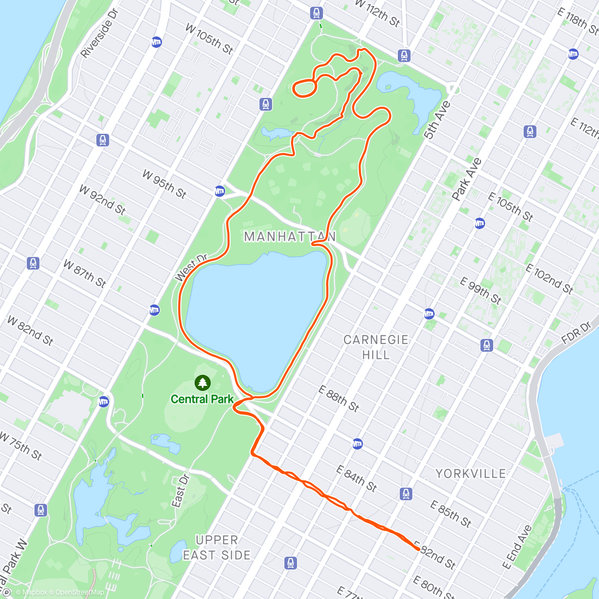 Map of the activity, Workout