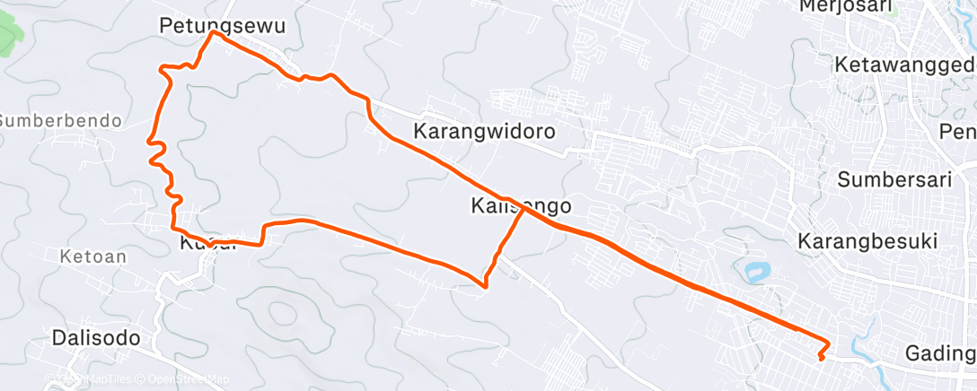 Map of the activity, Morning Run