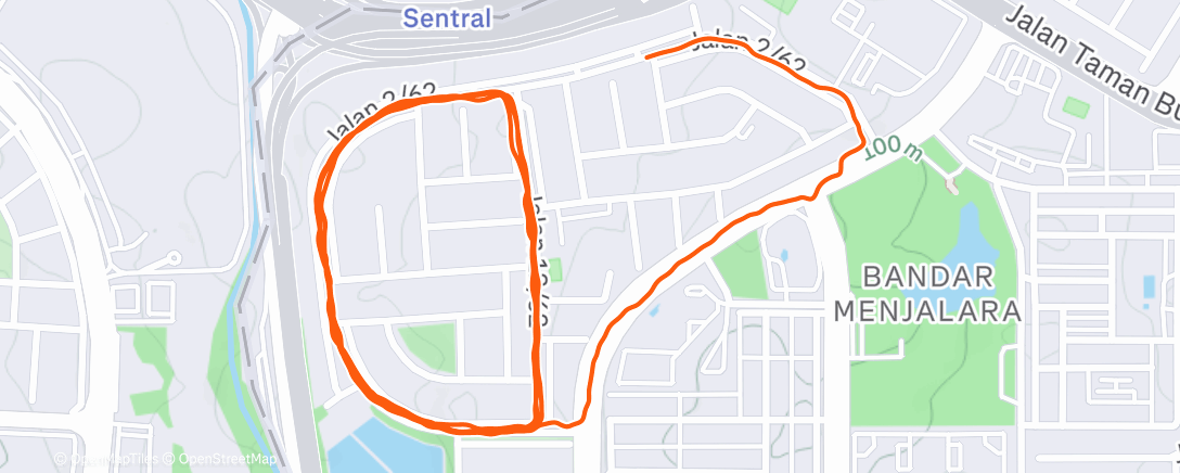 Map of the activity, Outdoor run