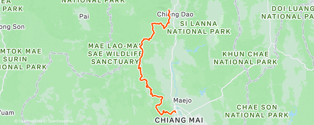 Map of the activity, 🇹🇭 chiang mai by utmb [7th overall, 1st in age category]