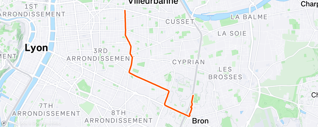 Map of the activity, Evening Ride