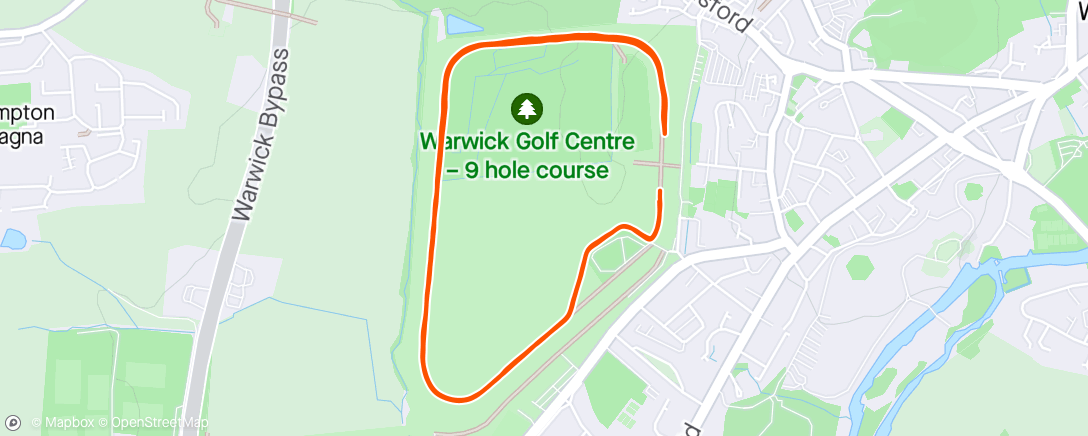 Map of the activity, Warwick Racecourse parkrun