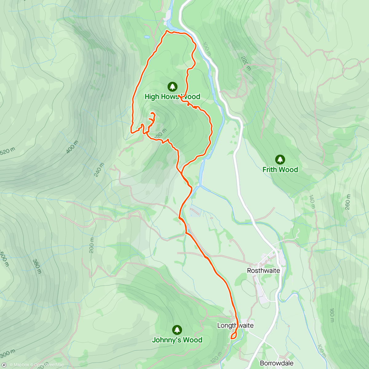 Mapa de la actividad (Castle Crag and Millican Dalton’s Caves)
