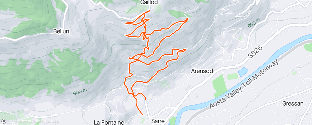 Map of the activity, Sessione di mountain biking mattutina