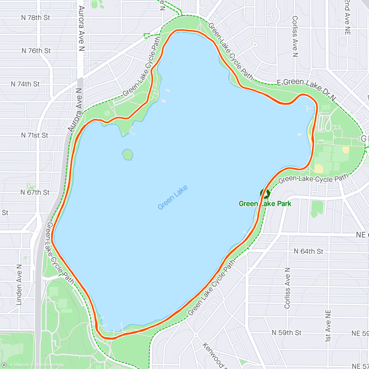 Map of the activity, Green Lake Runs Are So Back