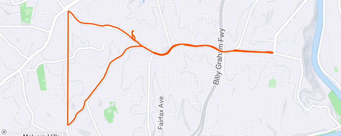 Map of the activity, Afternoon Run