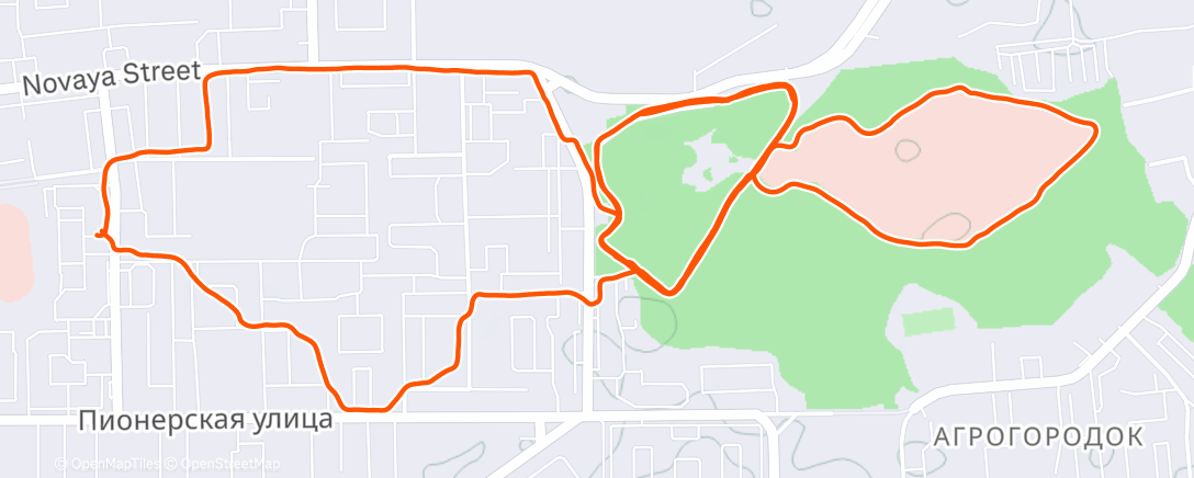 Map of the activity, Дневной забег