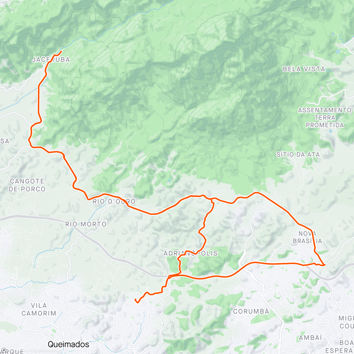 Mapa da atividade, Pedal até a Reserva de Jáceruba