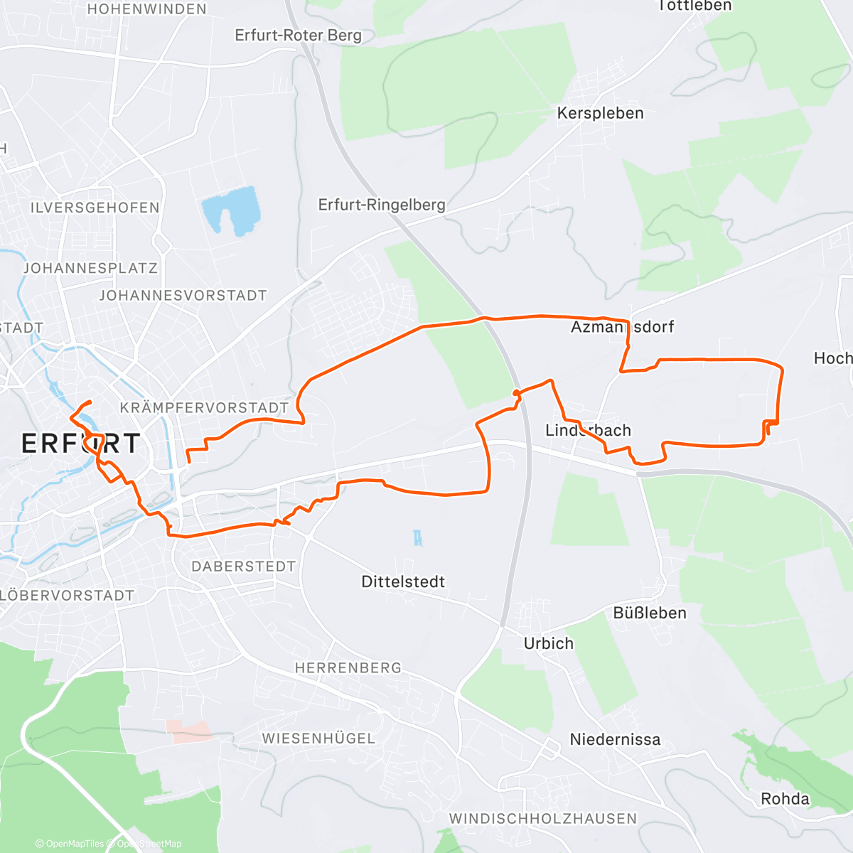 Map of the activity, Bike-Tour ➕ Church-Lighting 🌈