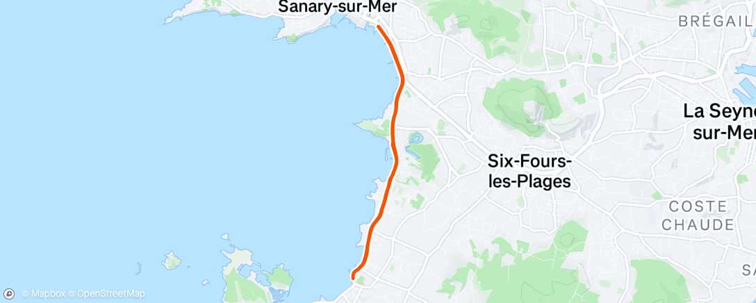 Map of the activity, Course à pied dans l'après-midi
