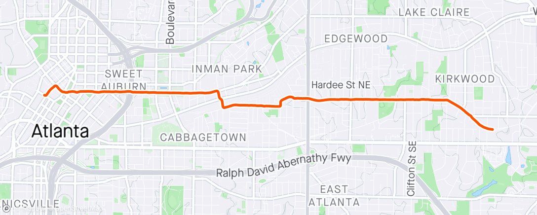 Map of the activity, Morning Bike Commute