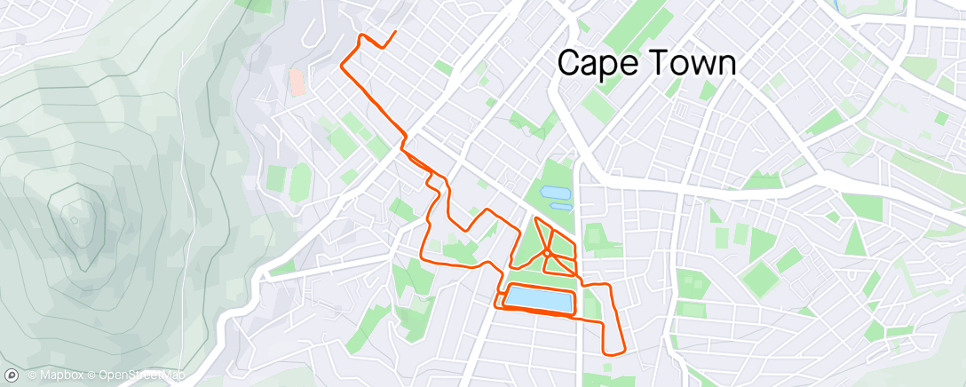 Map of the activity, Afternoon Run, Molteno & De Waal