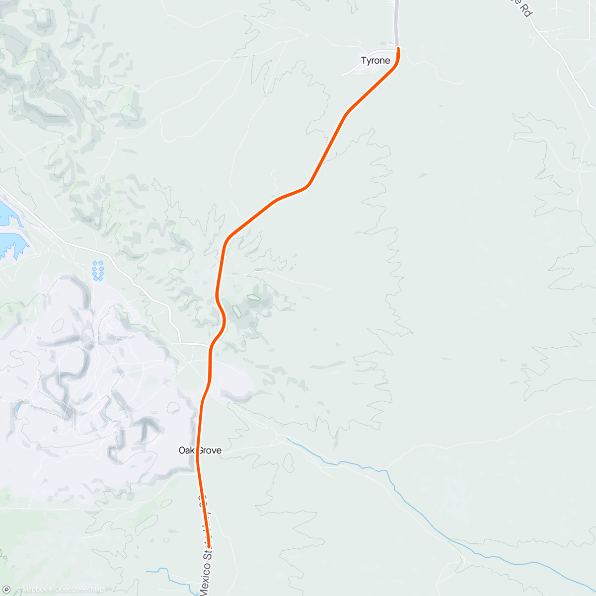 Mapa da atividade, Tour of the Gila - TT