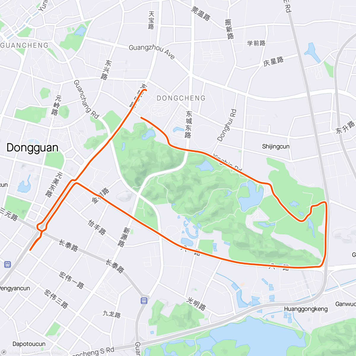 Mapa da atividade, Tuesday morning ride