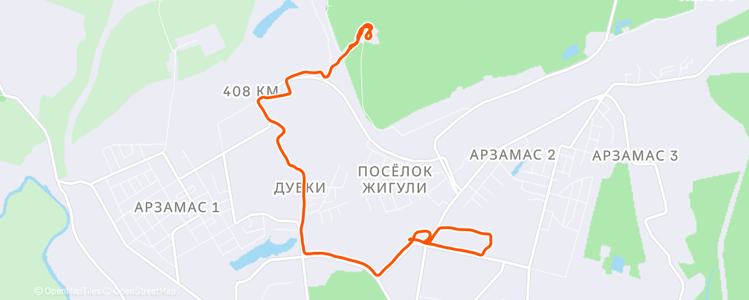 Map of the activity, Дневной забег