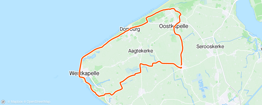 Map of the activity, Avondrit op mountainbike