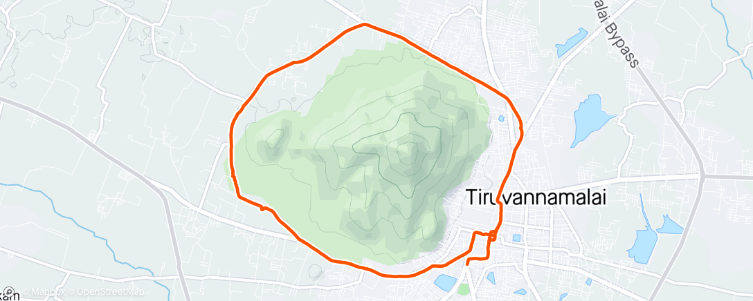 Map of the activity, Thiruvanamalai Annamalaiyar Girivalam