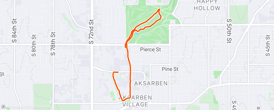 Map of the activity, Evening Run