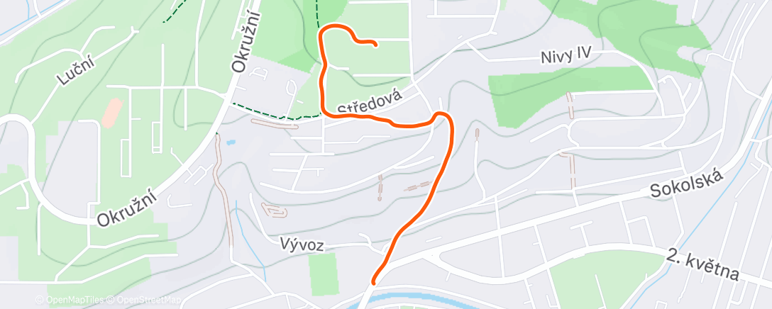 Карта физической активности (2025 Prosinec 29. chůze /Cigánov-JS)