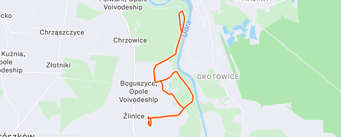 Map of the activity, Afternoon Run