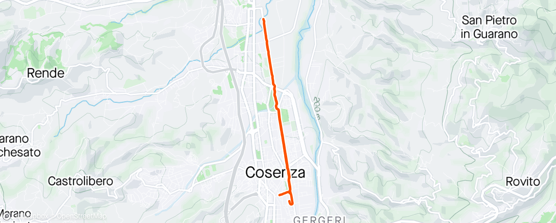 Map of the activity, Corsa pomeridiana