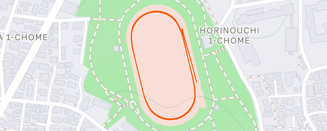 Map of the activity, 16 x 400m (100m)