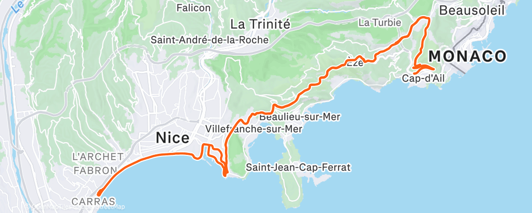 Karte der Aktivität „Lunch Ride”