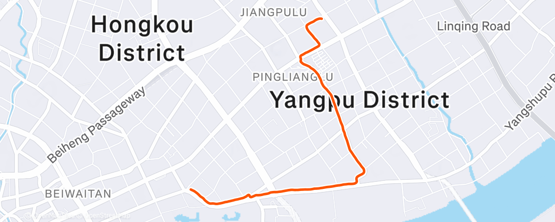 Map of the activity, Evening Run