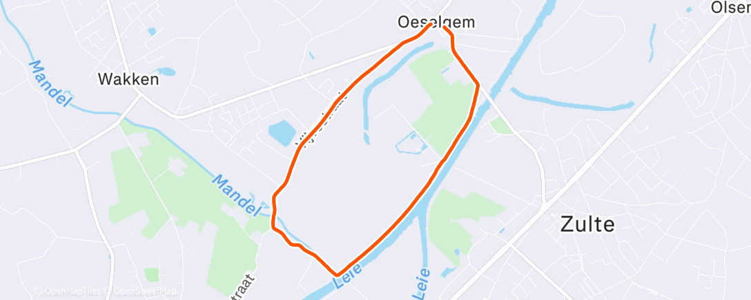 Map of the activity, Namiddagloop