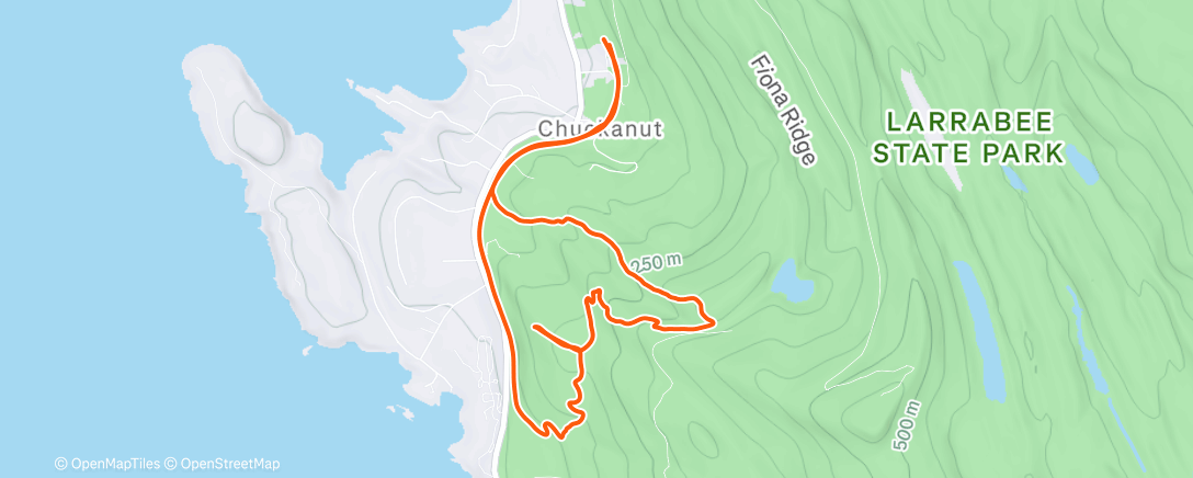 Map of the activity, Afternoon Trail Run